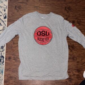 Nike Gray Long Sleeve with Red OSU Graphic